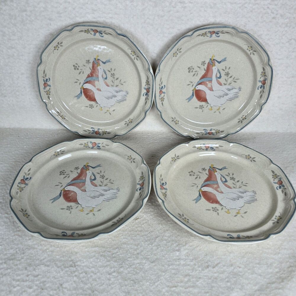 International Tableworks Marmalade Goose Stoneware Salad Plates Set Of 4